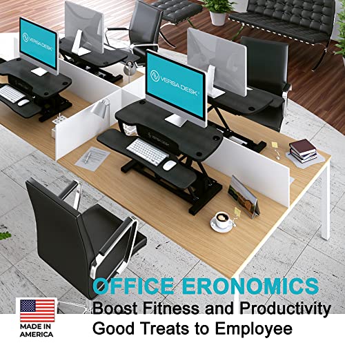 VERSADESK PowerPro™ 36 Inch Electric Standing Desk Converter, Height Adjustable Sit to Stand Up Desk Riser