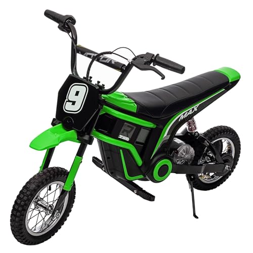 Electric Dirt Bike for Kids, 24V 350W Kids Electric Motorcycle, 3-Speed Modes & Up to 14.29 MPH, Metal Suspension Safe and Shock Proof