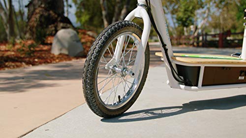 EcoSmart Metro Electric Scooter – Padded Seat, Wide Bamboo Deck, 16" Air-Filled Tires, 500w High-Torque Motor, Up to 18 mph, 12-Mile Range