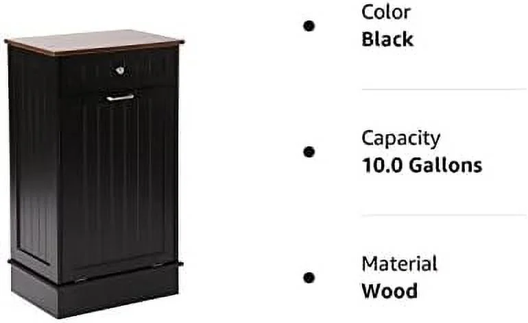 TJUNBOLIFE Cabinet  Tilt Out Free-Standing Trash Bin with Drawer and Countertop  Pet-Proof Recycling Laundry Hamper for Home Kitchen Bathroom  Grey