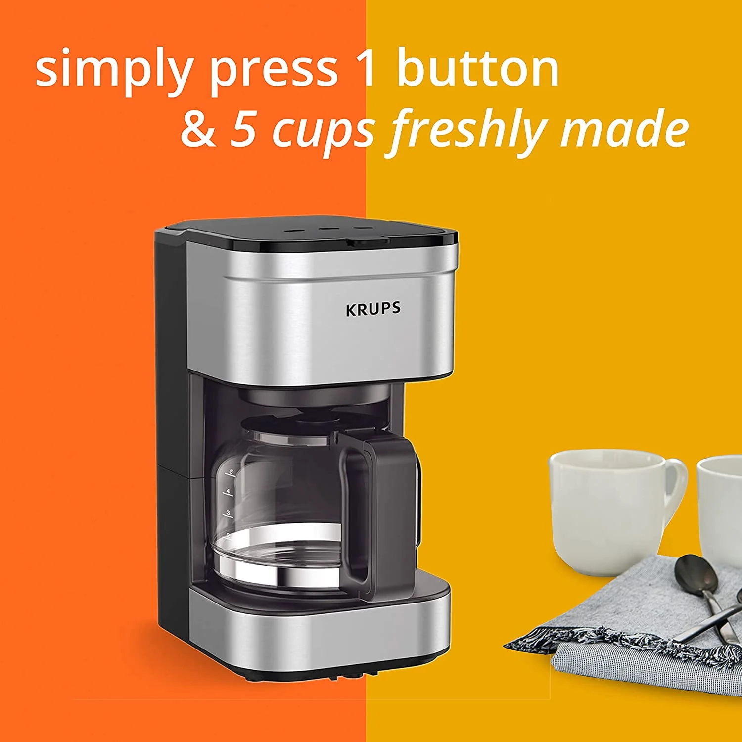 KRUPS Simply Brew Drip Coffee Maker, 14 Cups