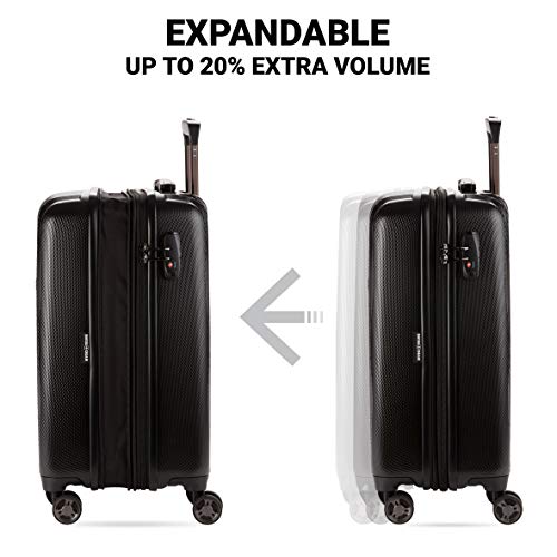 SwissGear 7272 Energie Expandable Hardside Luggage with Spinner Wheels and TSA Lock, Gunmetal, Carry-On 19-Inch