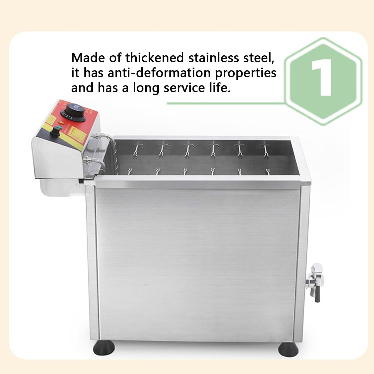 25L Cheese Hot Dogs Sticks Frying Machine,Corn Dog Fryer,Commercial Electric Cheese Hot Dogs Sticks Making Machine,Electric Deep Fryer for Restaurant