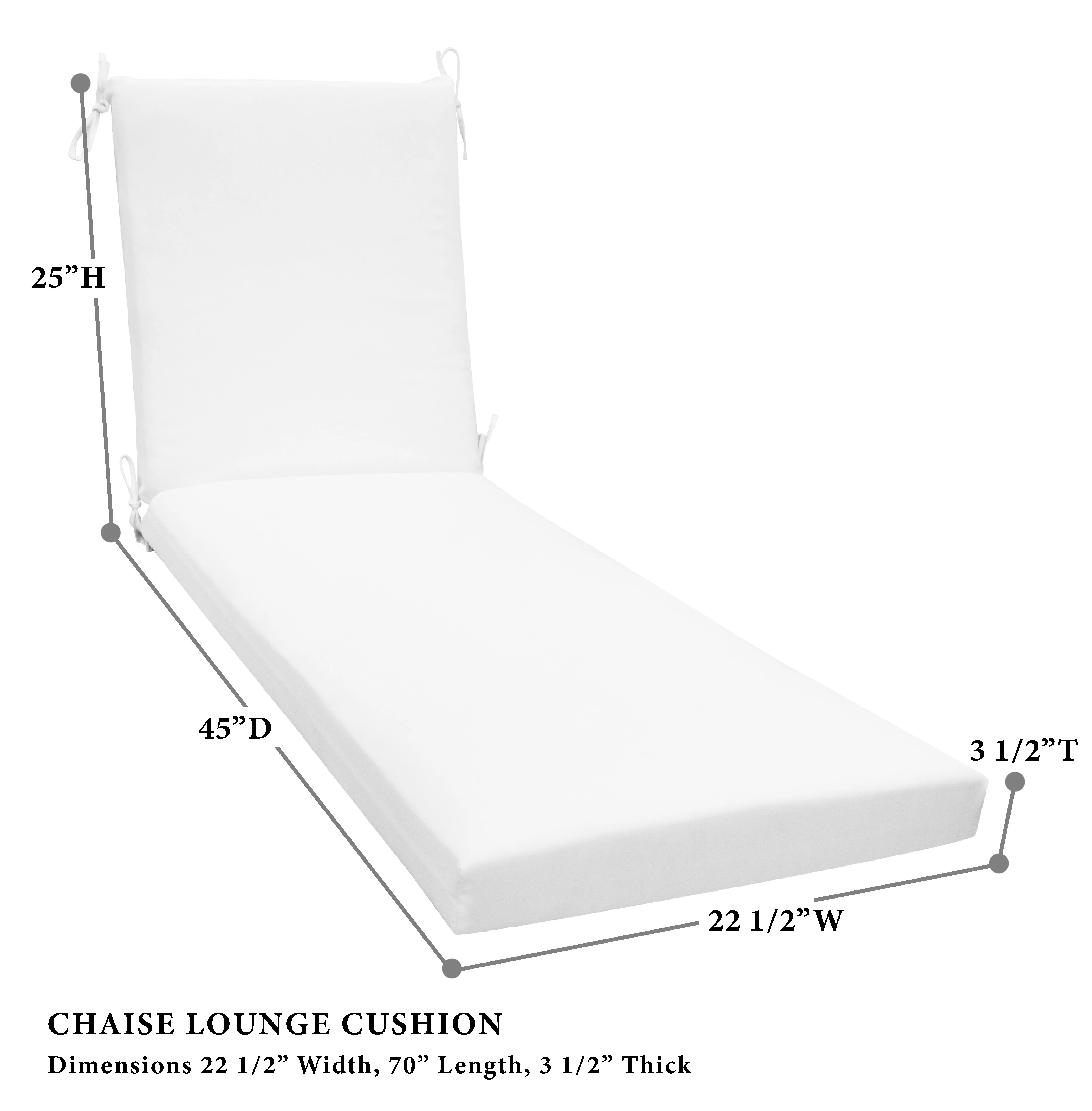 Textured Polyester Solid Blue (Indigo) Chaise Outdoor Lounge Cushion