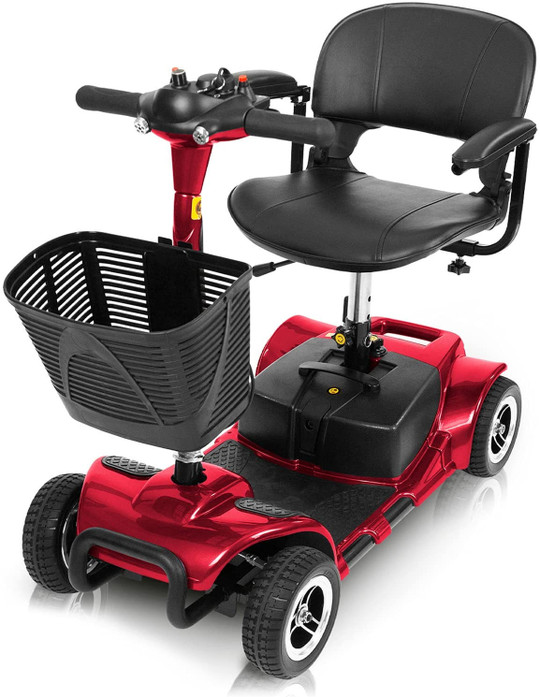 Vive 4 Wheel Mobility Scooter - Electric Powered Wheelchair Device - Compact Heavy Duty Mobile for Travel, Adults, Elderly