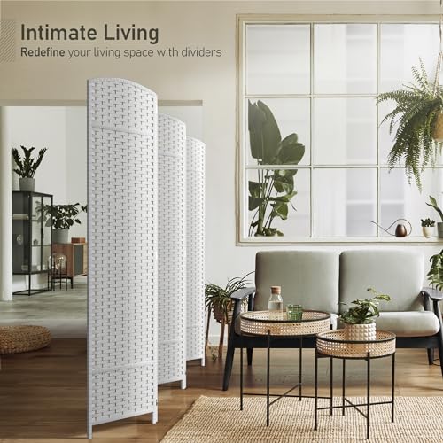 Sorbus 8-Panel Black Room Divider with Double Hinged Panels, 6 ft Tall Folding Privacy Screen