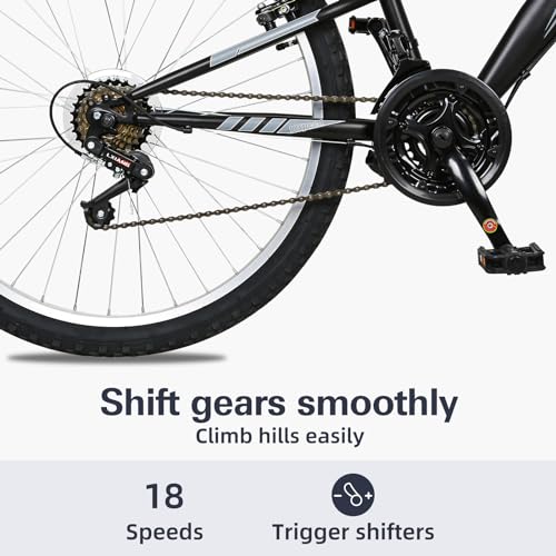WEIZE Mountain Bike, 26 27.5 inch Outdoor Hybrid Bikes,18-Speed/High-Carbon Steel/Dual Full Suspension, Adjustable Ergonomic Seat for Men Women Adult