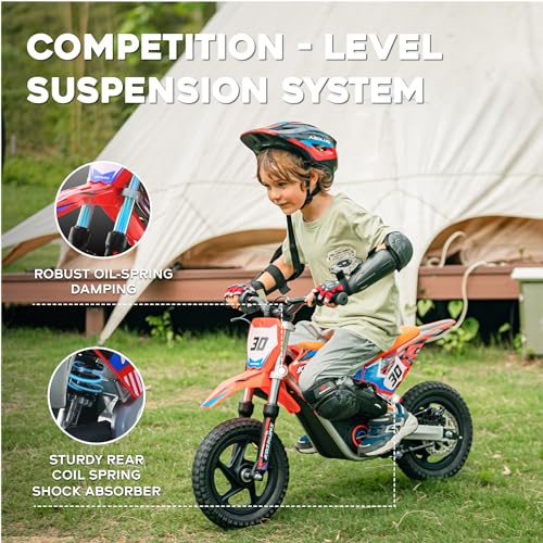 AIII Electric Dirt Bike for Kids 3-7, High Performance Racing Grade Motorcycle, Up to 8MPH, 2 Speed Settings, 12-Inch Off-Road Tires