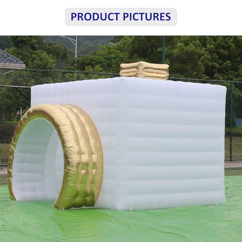 SAYOK Inflatable Party Tent Inflatable Nightclub White Inflatable Camera Photo Booth Enclosure Inflatable Cube Tent for Event, Show, Exhibition, Bars
