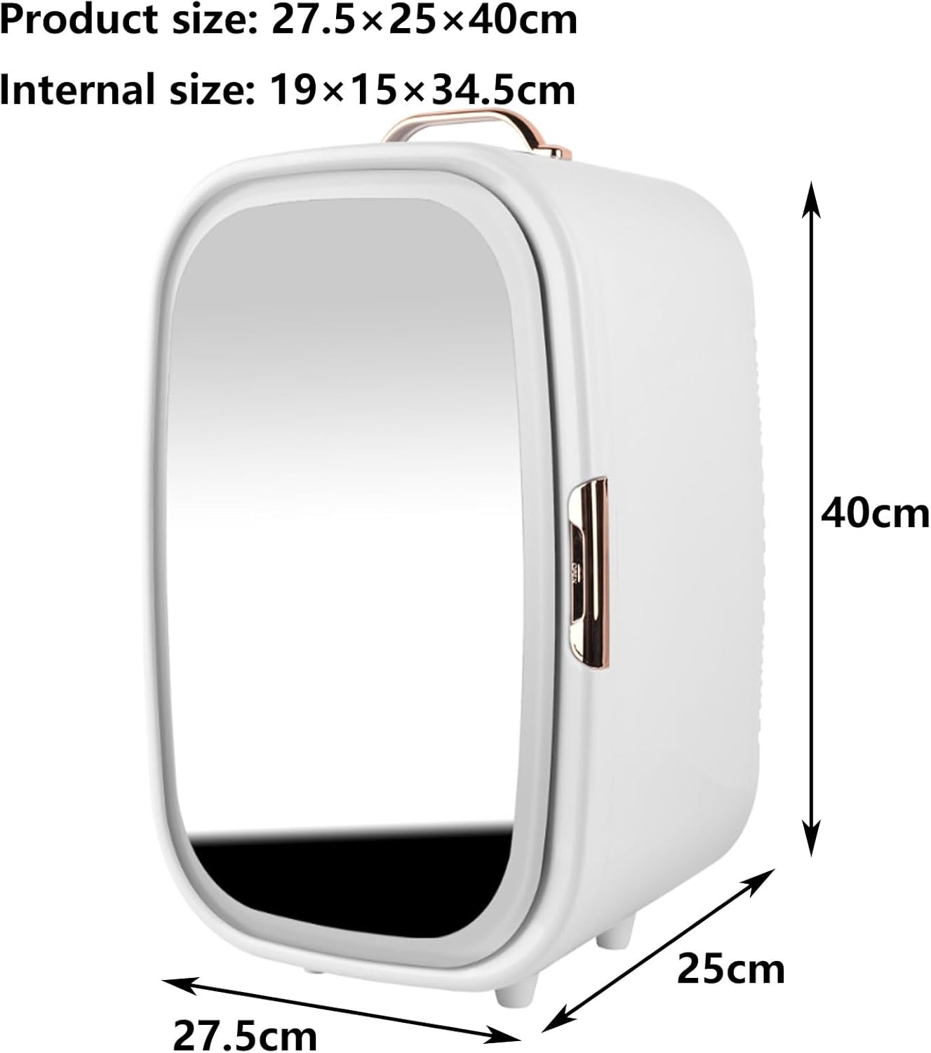 20L Mini Makeup Fridge With LED Mirror, AC/DC Portable Beauty Skincare Refrigerator For Skincare, Drinks, Makeup, And Food, Bedroom, Car, And Office