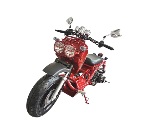 50cc Stretched Scooter Generation 1, Automatic Transmission, PMZ50-19, Wide 205/30-12 Rear Tire, Retro Speedometer, Gas Gauge