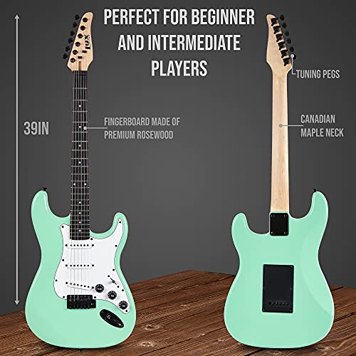 LyxPro Electric Guitar 39" inch Complete Beginner Starter kit Full Size with 20w Amp, Package Includes All Accessories, Digital Tuner, Strings, Picks