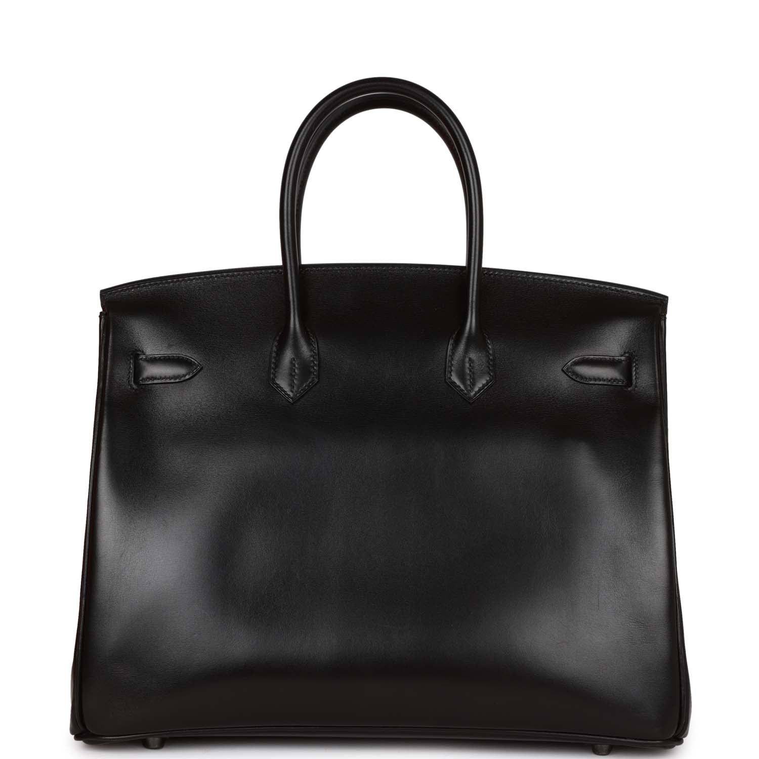 Pre-owned Hermes Special Order (HSS) Birkin 35 Black Box Verso Palladium Hardware