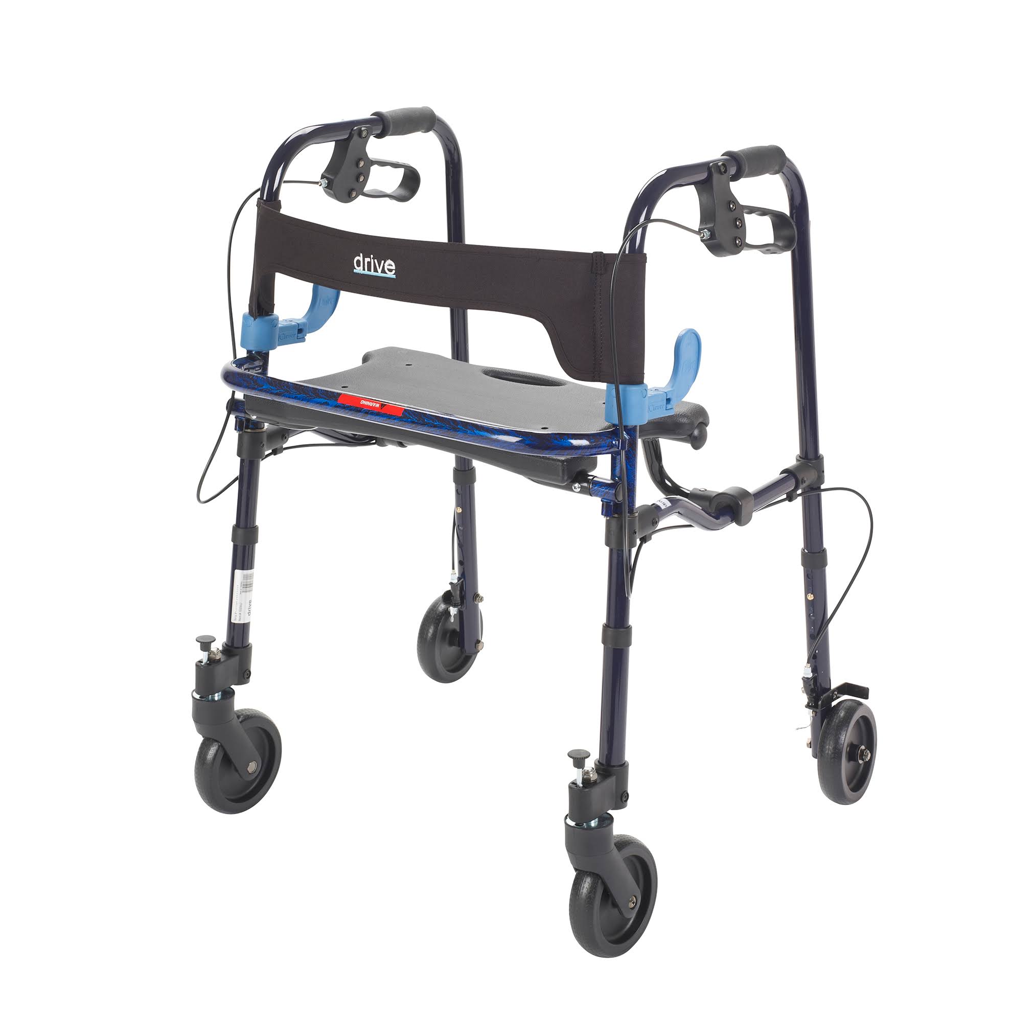 Drive Medical Clever Lite Walker Rollator Flame Blue (Junior - 5x22)