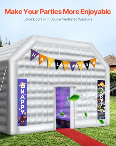 VEVOR Inflatable Nightclub, 26.2 x 19.7 x 13.1 Ft, Blow up Party Tent with Disco Lights & 1100W Blower, Large Inflatable Night Club Tent for Adults