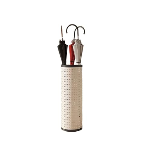 Entryway Creamy Umbrella Rack, Imitation Rattan Umbrella Barrel Household Umbrella Storage Rack for Home, Office