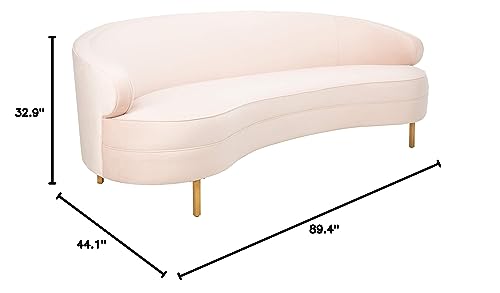 Safavieh Couture Primrose Glam Light Blue Velvet Curved Sofas