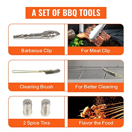 VEVOR Stainless Steel Rotisserie Grill, BBQ Whole Pig Lamb Goat Charcoal Spit Grill, Electric 50W Motor BBQ Hog Rotisserie Roaster