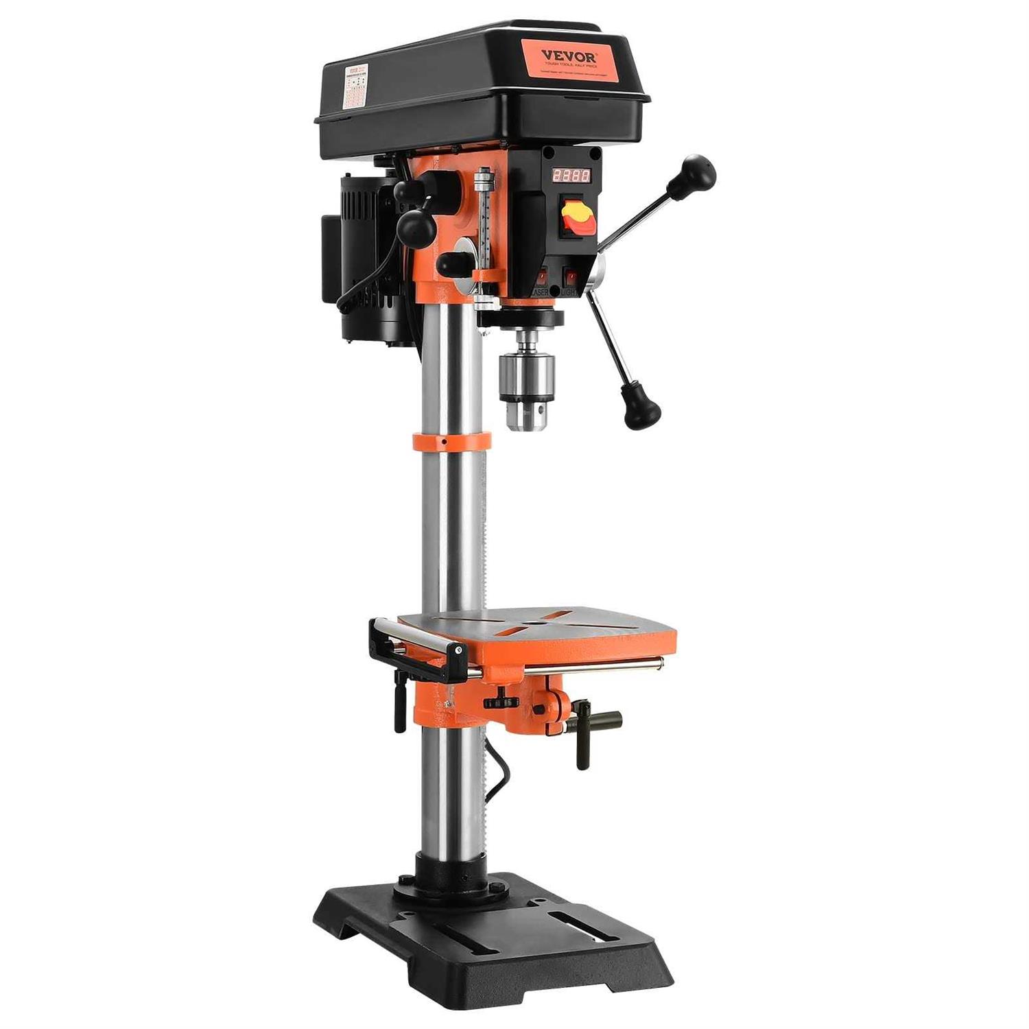 VEVOR 12 in Benchtop Drill Press 5 Amp 120V Variable Speed Cast Iron Bench Drill Press - Shop Hardware Tools Online Store