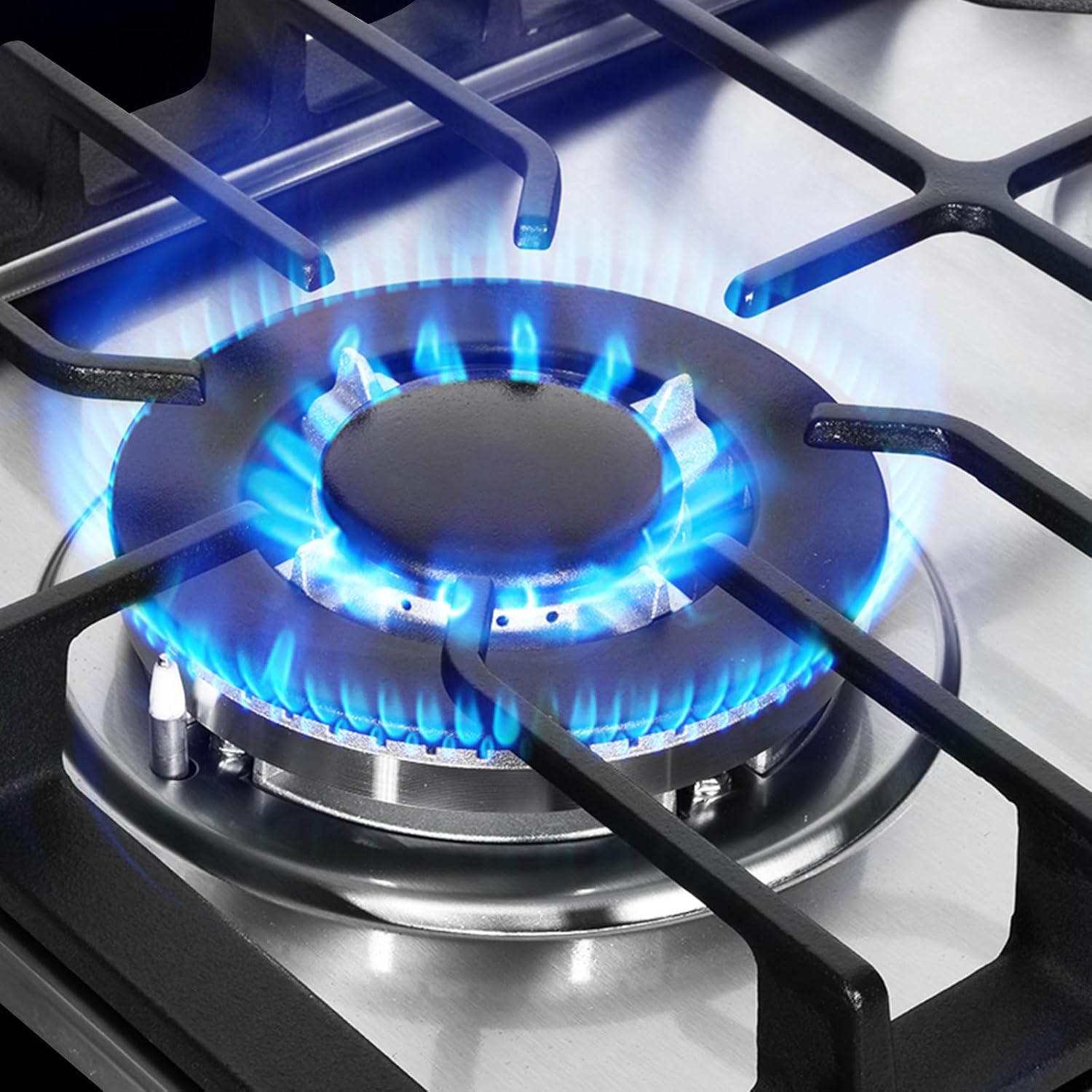12 Inch Gas Cooktop, 2 Burners Built-in Gas Stovetop Stainless Steel Gas Stove Top Propane/Natural Gas Convertible Sealed Gas Cooktop for RVs