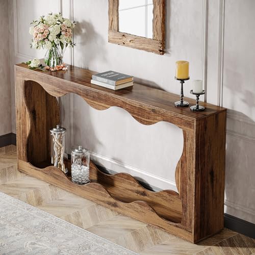 Tribesigns 63 Inches Farmhouse Console Table with Storage, Couch Table Behind Sofa, Long Entryway Sofa Station, Narrow Console Stand