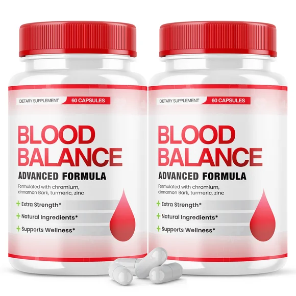 (2 Pack) Blood Balance Supplement - Official Formula - Blood Balance Supplement, Extra Strength with Vitamin C, Turmeric Root Powder