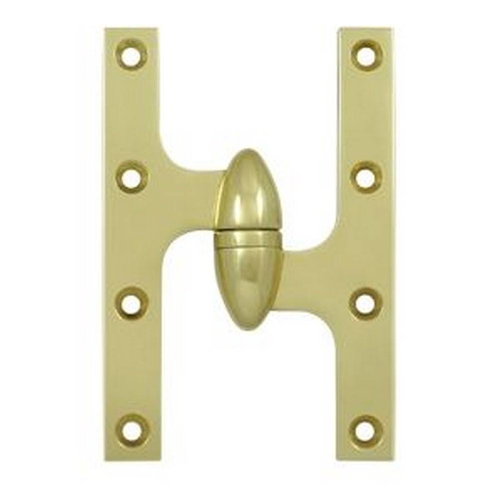 Deltana 6 x 4 inch Olive Knuckle Hinge Polished Brass OK6040B3-R