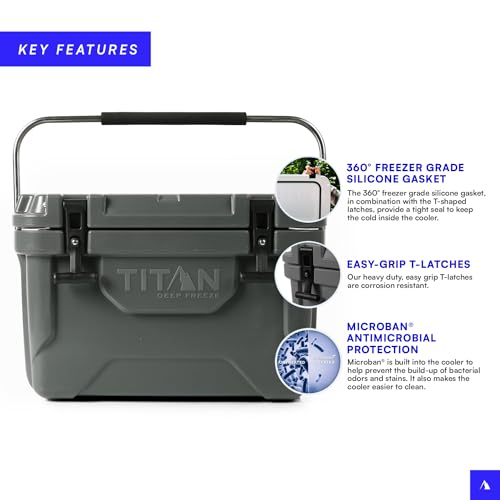 Titan Hard Ice Chest Cooler Roto Cooler with Microban Protection and Deep Freeze Insulation