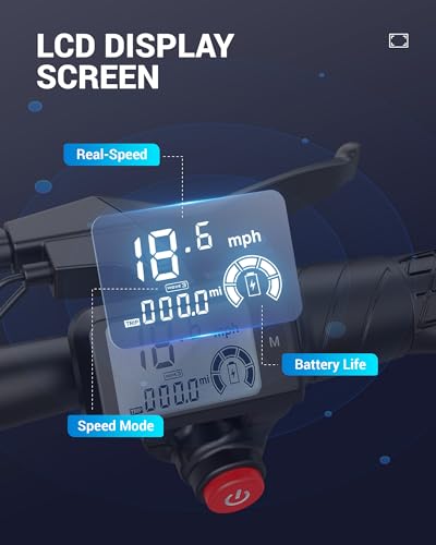 Gyroor Electric Scooter Adults, 20/25 Miles Range 450W Motor up to 15.5/18.6 MPH Speed LCD Display, Electric Scooter with Basket