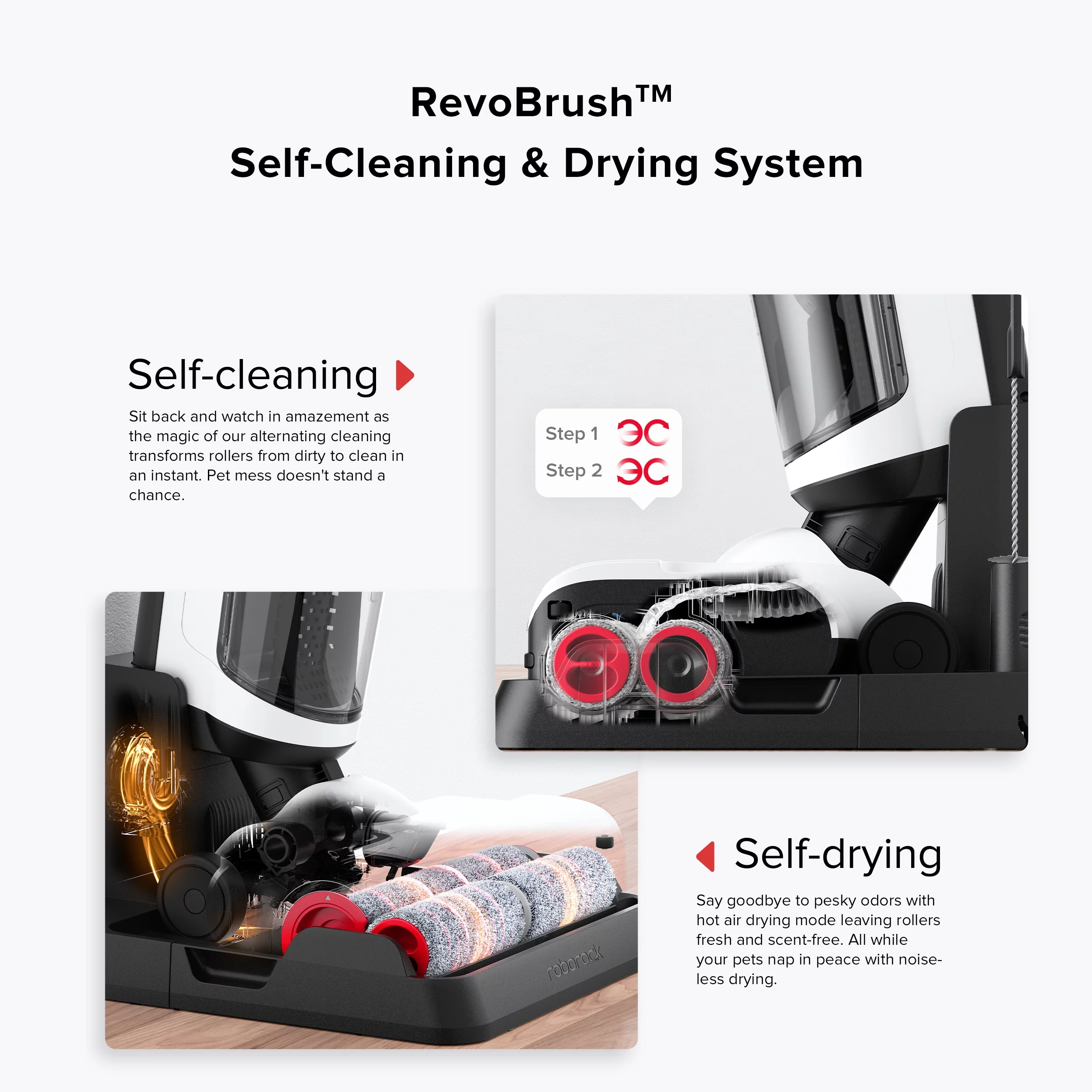 Roborock® Dyad Pro Wet and Dry Vacuum Cleaner with multi-rollers, 17000Pa Suction, Self-Cleaning and Self-Drying