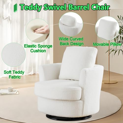 ODUWA Swivel Barrel Chair Set of 2