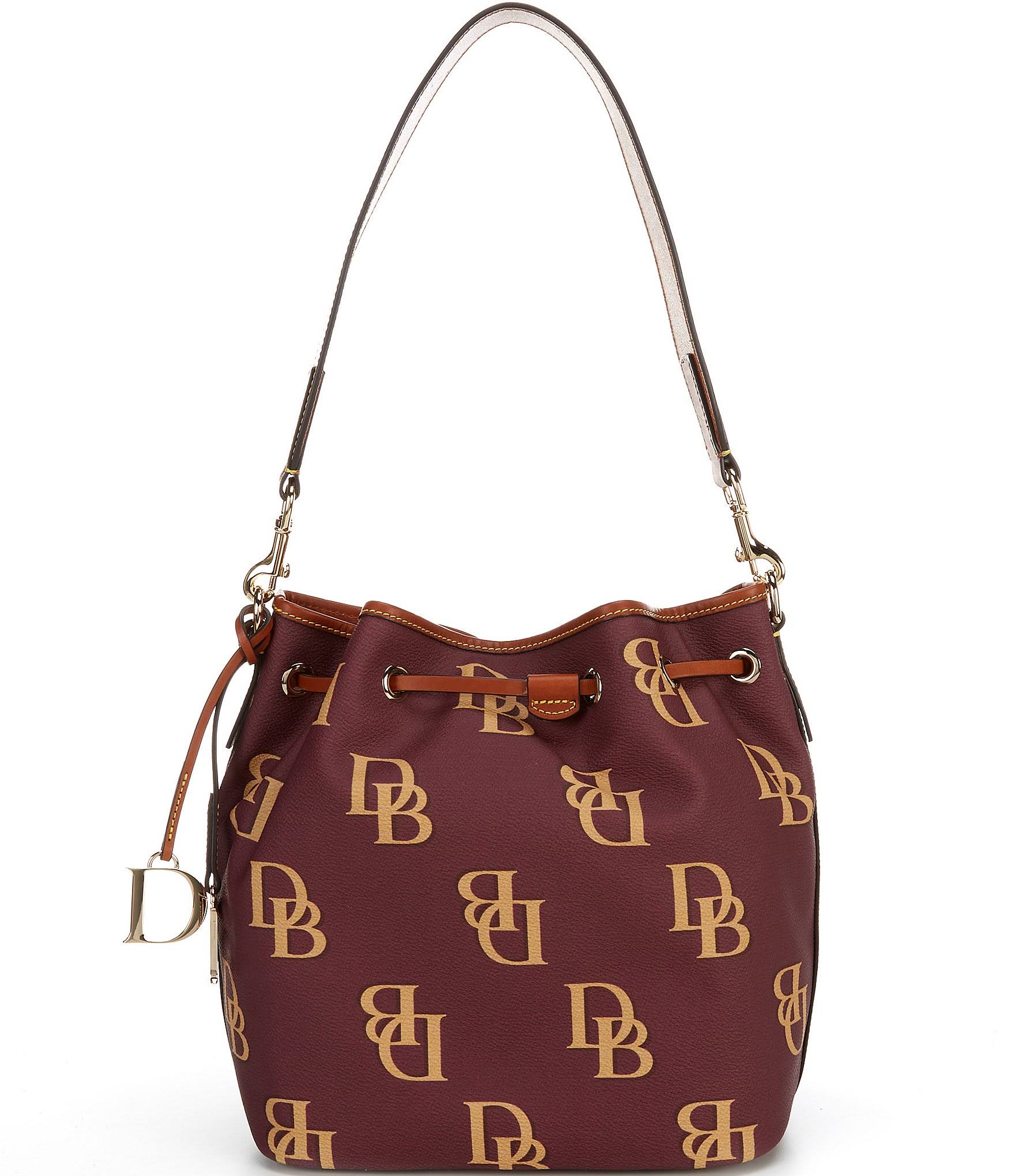 Dooney Bourke Monogrammed Collection Drawstring Bucket Bag - Avocado