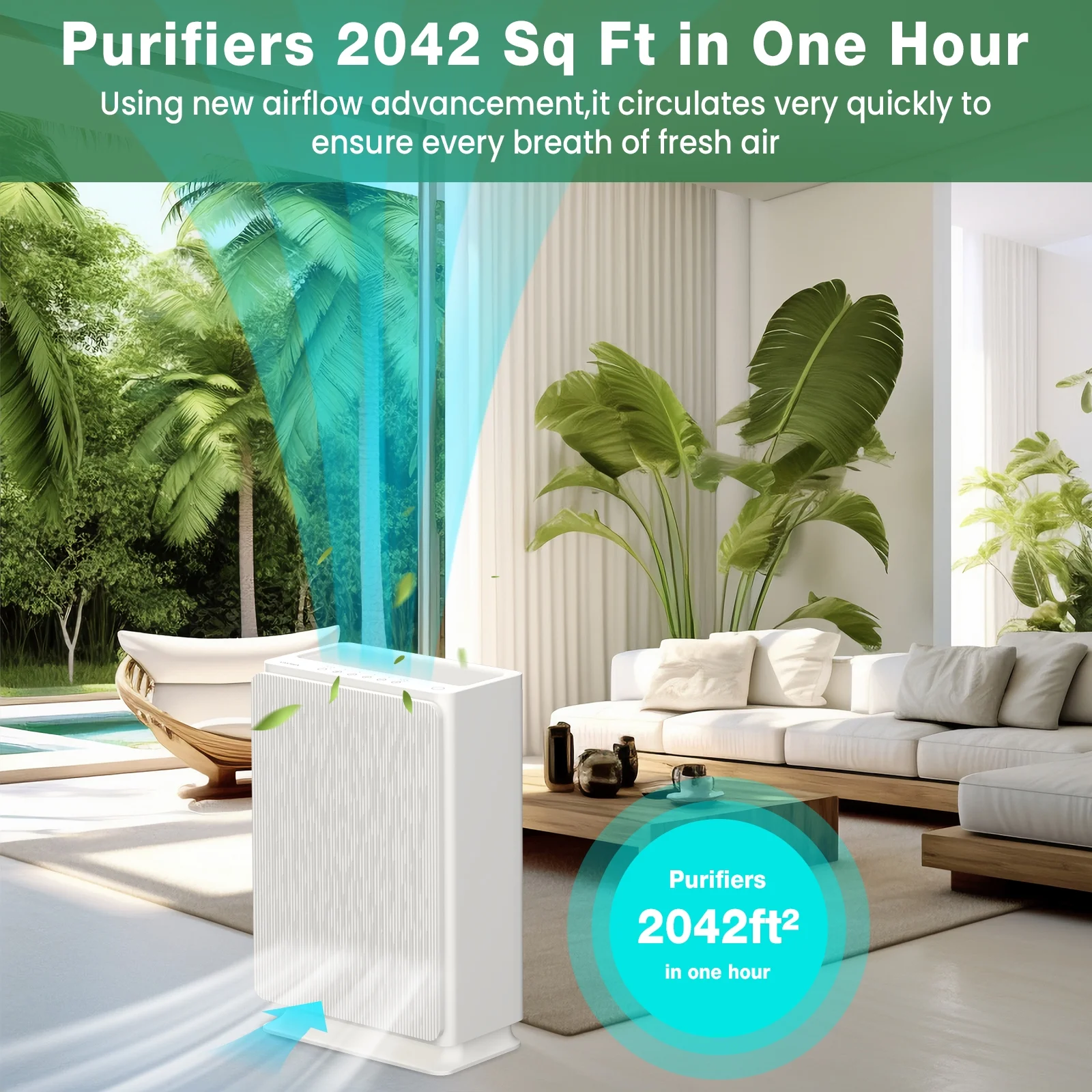 VAVSEA Air Purifier, H13 True HEPA Air Purifier Filter for Pets Hair, Pollen, Allergies, Dust, Smoke