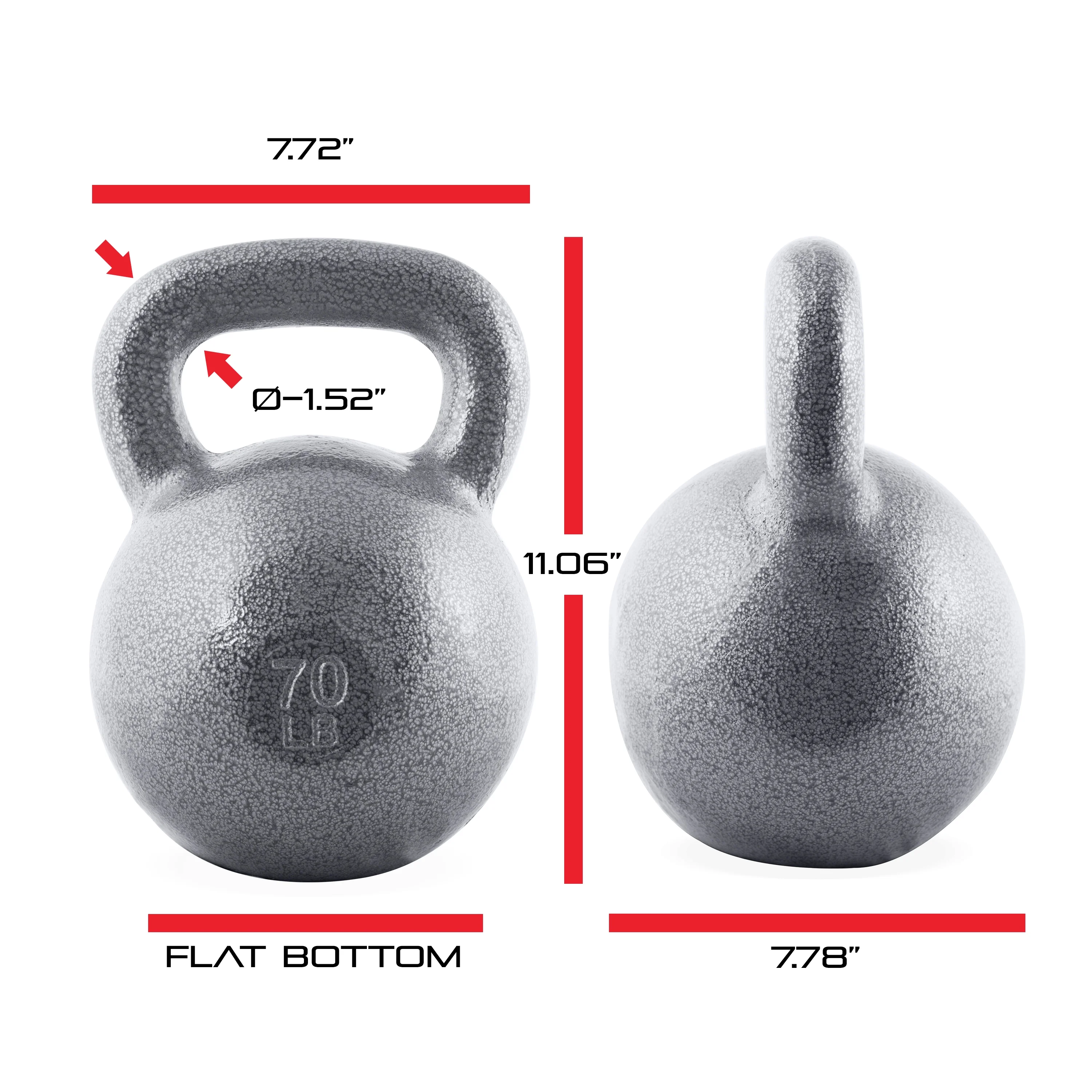 CAP Barbell Cast Iron Kettlebell, Single, 10-80 Pounds