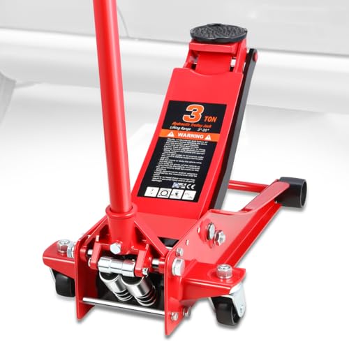 Auto Dynasty 4 Ton Low Profile Floor Jack, Heavy Duty Steel Hydraulic Car Jack with Dual Pistons Quick Lift Pump, Hydraulic Racing Floor Jack