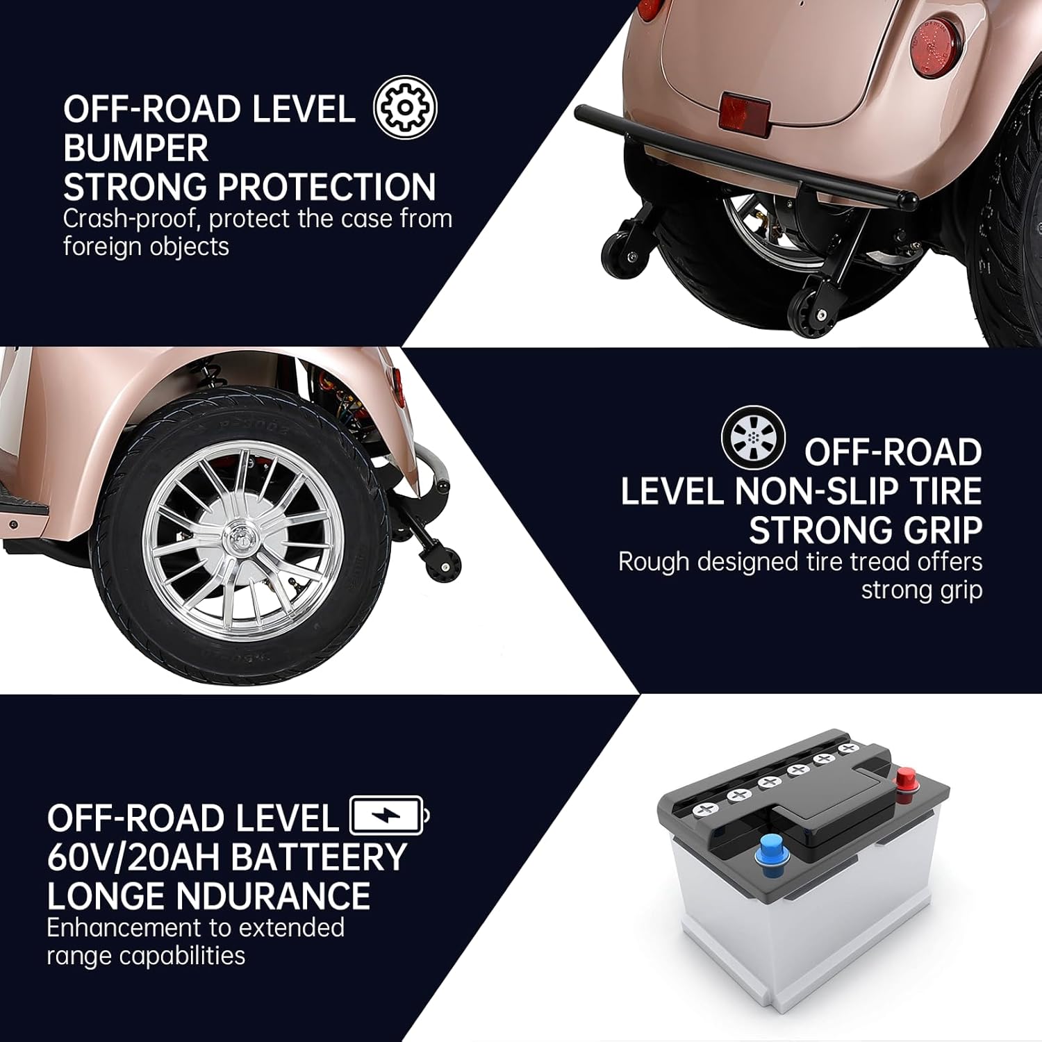 800W Heavy Duty 4 Wheel Mobility Scooters for Seniors & Adults 500lbs Capacity, Powered Mobility Scooters with 3-Speed Control & USB Charger Port