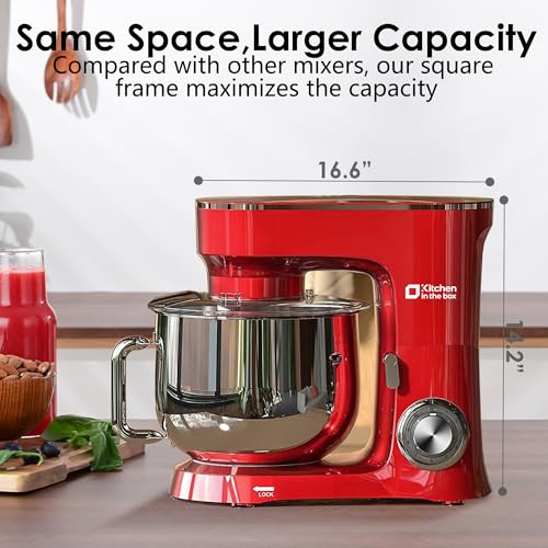 Kitchen in the Box Stand Mixer, 900W 8.5 QT Kitchen Electric Mixer, 10-Speed Large Capacity Tilt-head Food Mixer with Dough Hook, Wire Whip