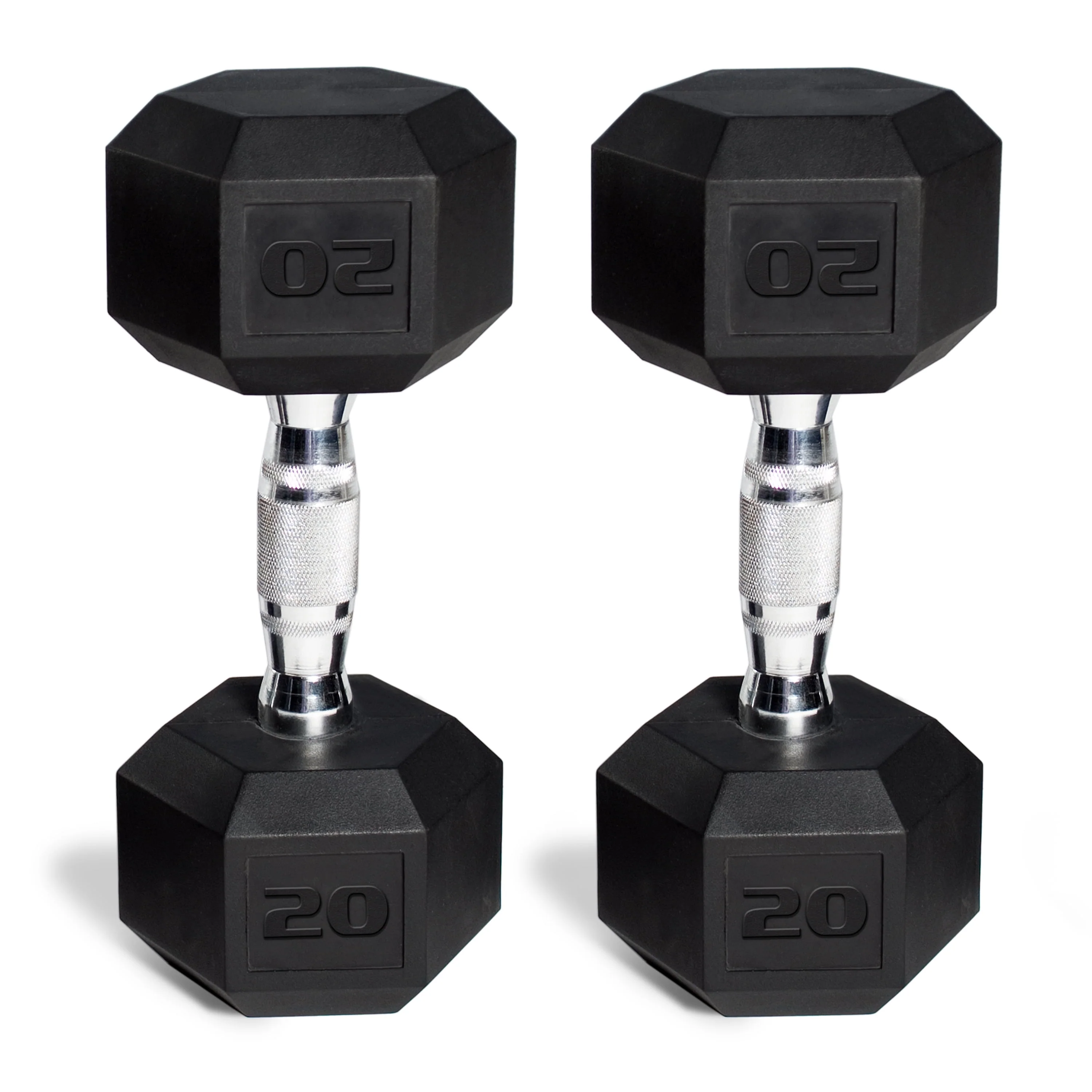 CAP Barbell, 20lb Coated Rubber Hex Dumbbell, Pair