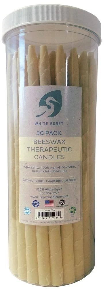 White Egret Inc Beeswax Candle Container W/50 1/2 inch - 50 Pk Candle