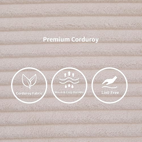 Convertible Sleeper Sofa Bed with Cylindrical Pillow, Corduroy Folding Mattress Couch with Fixed-Shape Frame