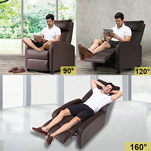 BestMassage | Recliner Chair | with 2 Point Massage Function | Black | with Lumbar Support, Adjustable Push Back, Wide Armrests