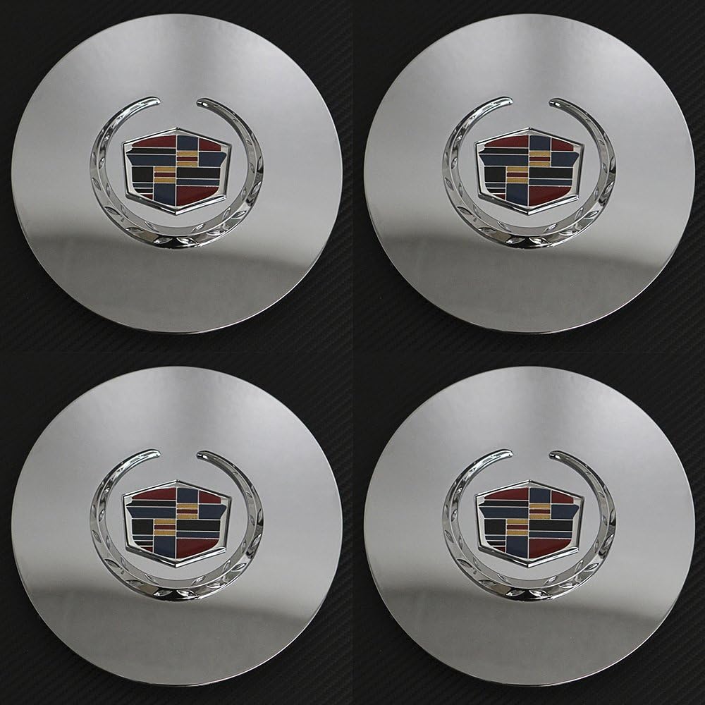 OxGord Center Caps Compatible with 96-05 Cadillac DeVille, 01-02 DHS, 00-08 DTS, 95-02 El Dorado, 95-02 Seville (Pack of 4) Wheel Covers