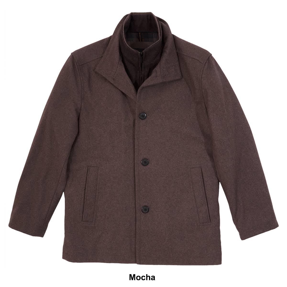 Mens London Fog Wool Blend Car Coat XL Mocha