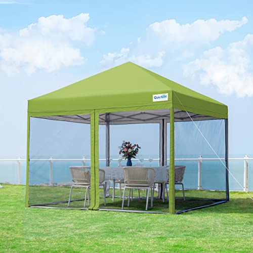 Quictent 6.6'x6.6' Pop up Screened Canopy Tent with Mosquito Netting, Portable Easy up Outdoor Screen House Shelter Fully Sealed for Patio