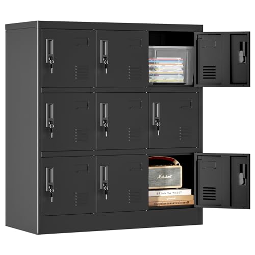 6 Doors Metal Lockers for Employees, Steel Storage Locker with Lock and Card Slot, Employee Lockers for Home, Office, School, Gym