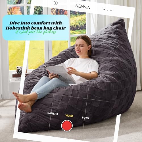 Hobestluk 3 in 1 Bean Bag Chair Giant Bean Bag Chairs Convertible Bean Bag Floor Cushion with Machine Washable Cover