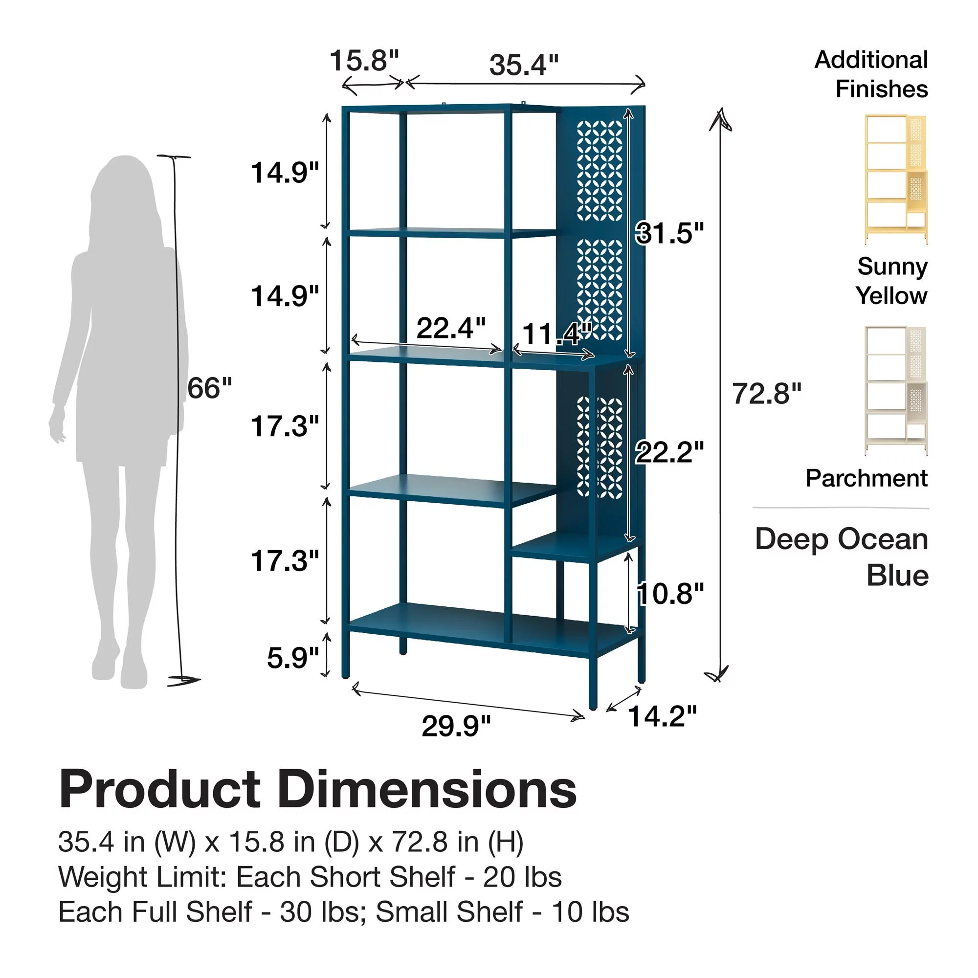 Mr. Kate Annie Metal Bookcase, Parchment
