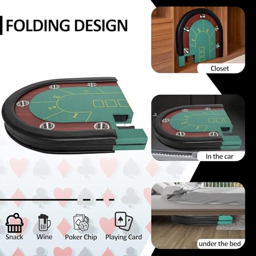 Premium 84" Poker Table Foldable with Chips Tray