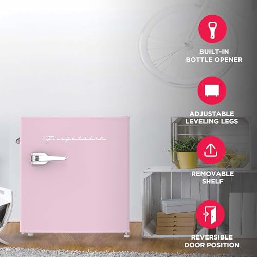Frigidaire EFR176 Retro Compact Fridge with Chiller Mini Refrigerator with Built-in Bottle Opener for Office, Bedroom, Dorm Room or Cabin