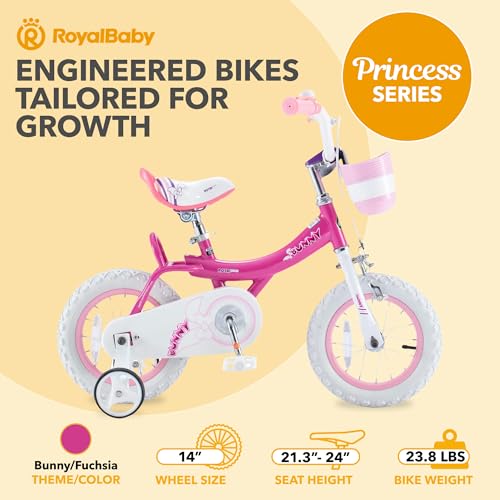 Royalbaby Princess Girls Kids Bike 12 14 16 18 20 Inch Children Bicycle with Basket for Age 3-12 Years